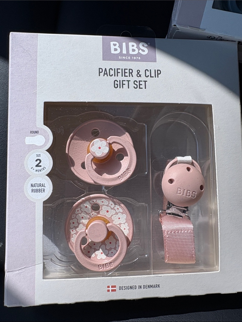 Pink Pacifier & Clip Gift Set - Floral Two-Pack